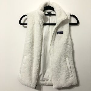 Patagonia Los Gatos Teddy Vest White Fuzzy XS